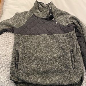 Abercrombie snap up fleece. Black and grey.